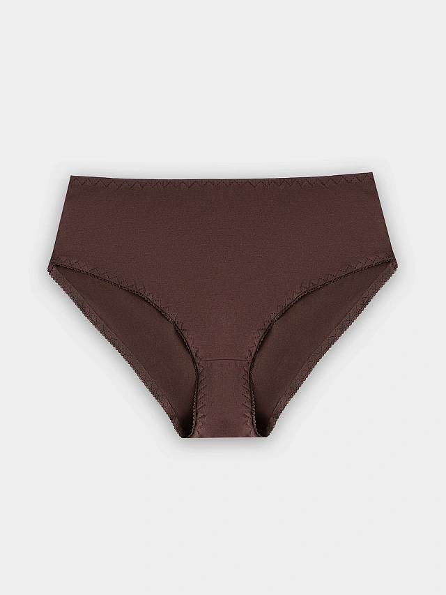 Трусы женские с высокой посадкой коричневые - 8
