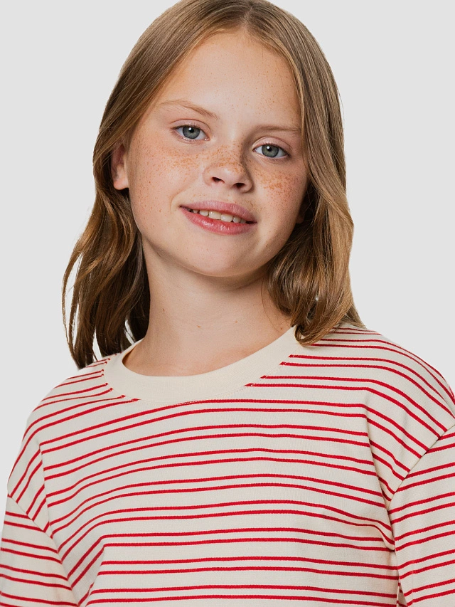 Лонгслив для девочек в полоску - 5