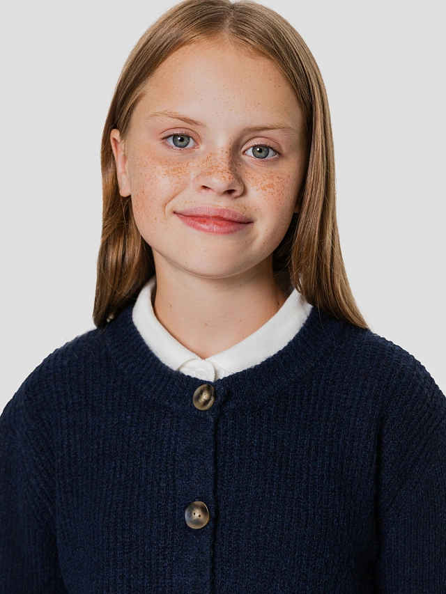 Кардиган для девочек синий - 6