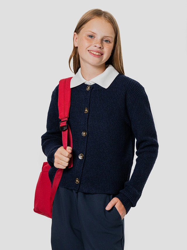 Кардиган для девочек синий - 7