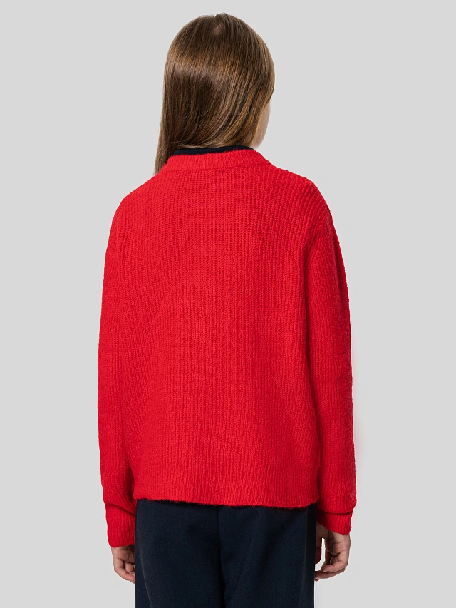 Кардиган для девочек красный - 4