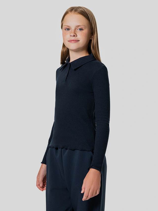 Поло для девочек синее - 3