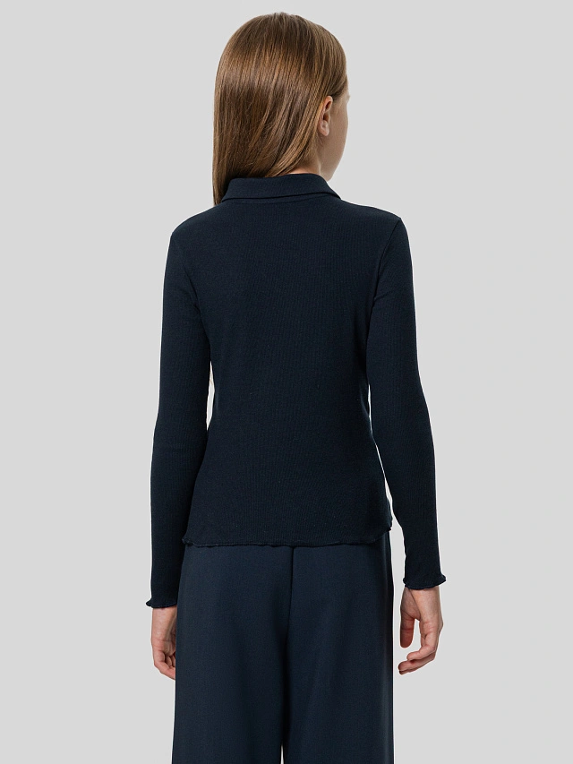 Поло для девочек синее - 4