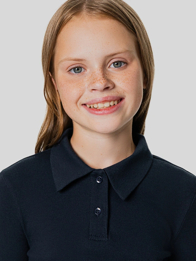 Поло для девочек синее - 6