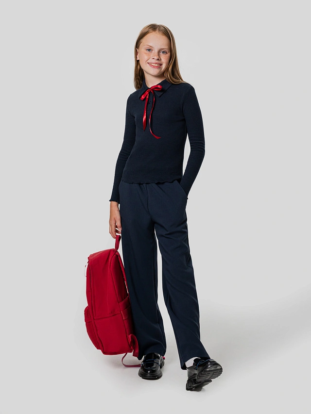 Поло для девочек синее - 8