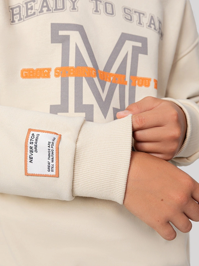 Комплект для мальчиков бежевый с надписью "ready to start" - 10