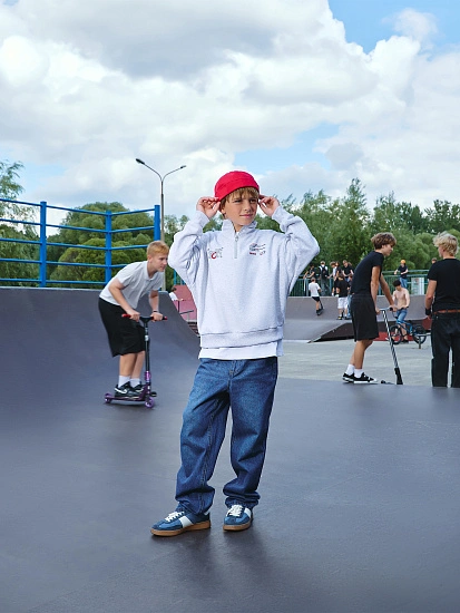 картинка Толстовка для мальчиков серая с принтом  от магазина одежды для мальчиков от бренда Mark Formelle