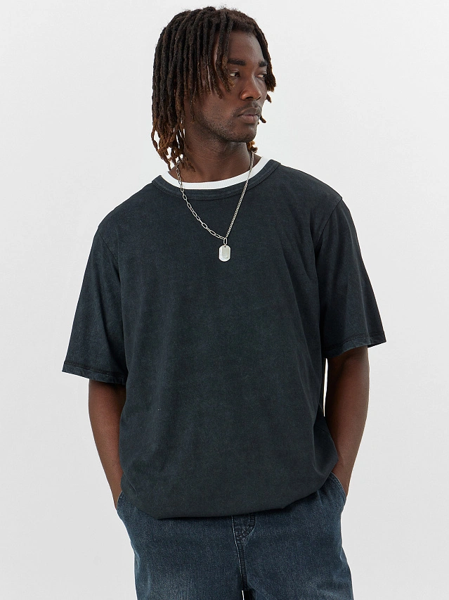 Футболка мужская черная с обработкой эйсид - 6