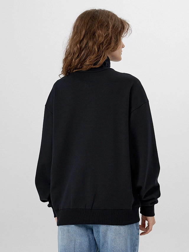 Толстовка женская черная на молнии - 3