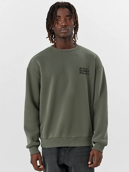 картинка Свитшот мужской зеленый с надписью "Do this for youself..." от магазина мужской одежды Mark Formelle