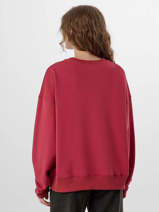 Свитшот женский красный с надписью "Wild west spirit" - 5