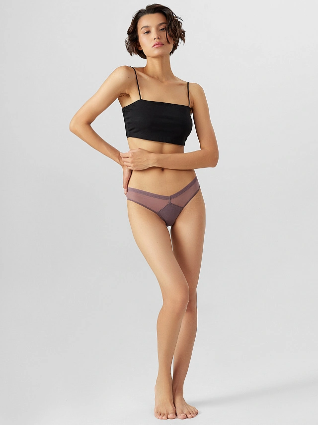 Трусы женские бразилиана бежевые - 8