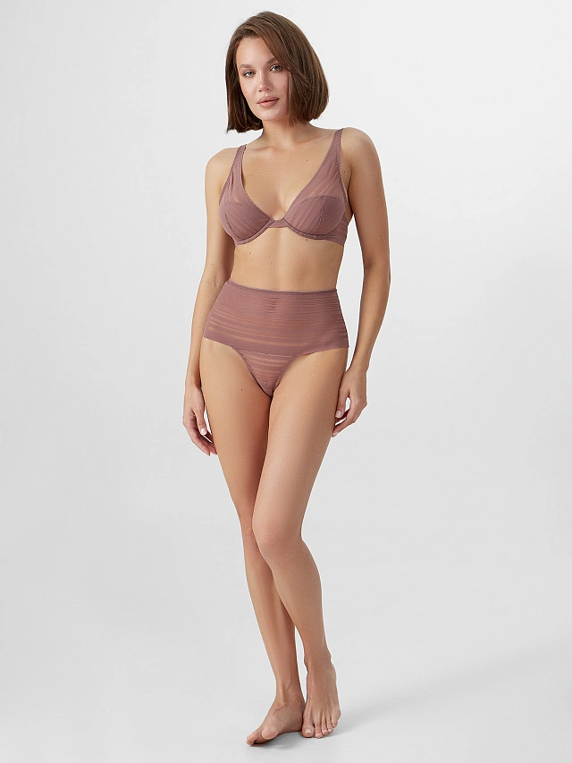 Трусы бразилиана женские коричневые - 7