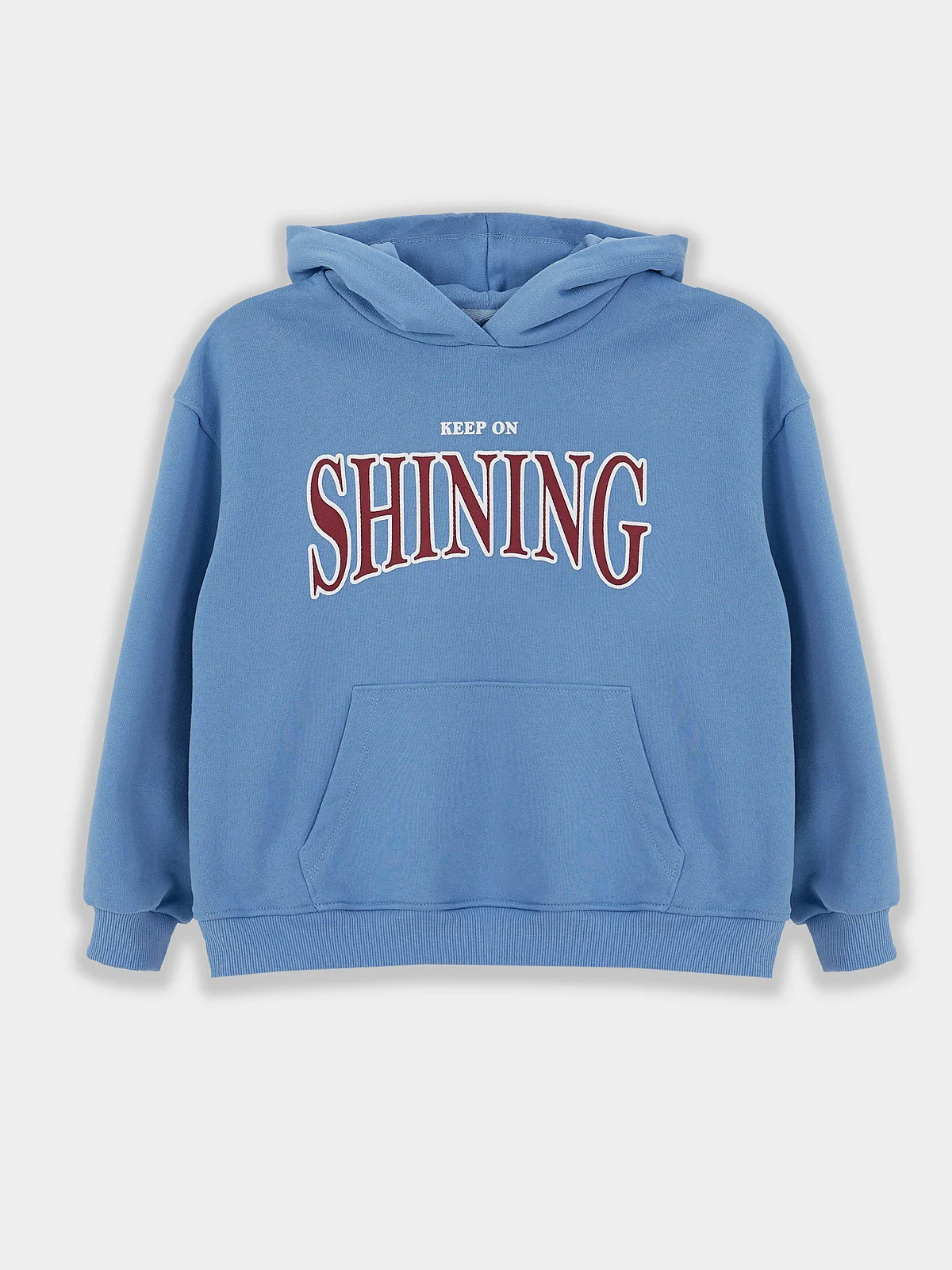 худи для девочек голубое с надписью "keep on shining" - 10