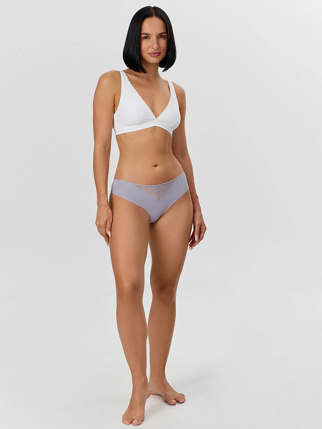 Трусы женские бесшовные серые - 7