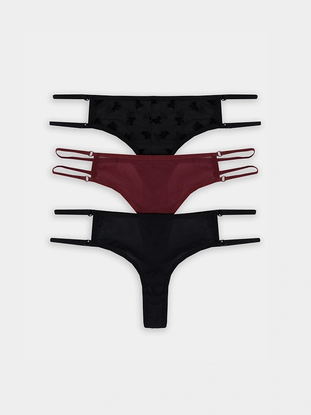 Трусы бразилиана женские в наборе, 3 шт - 10