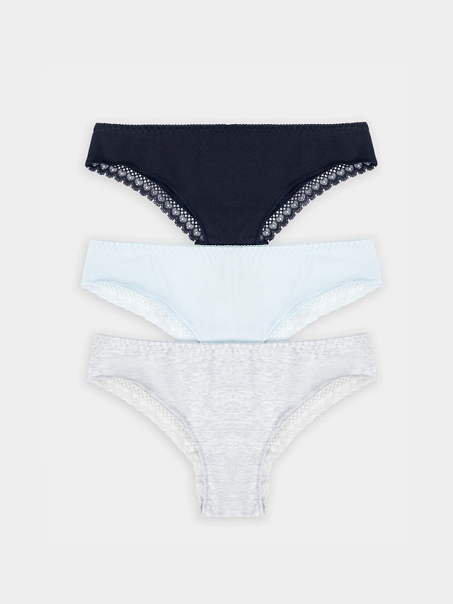 Трусы бразилиана женские в наборе, 3 шт - 10