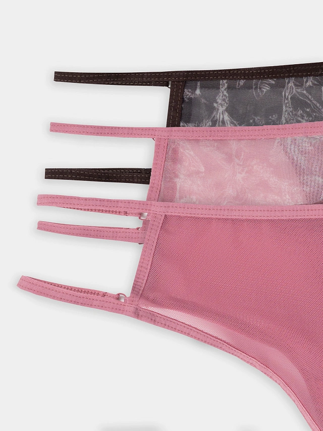 Трусы бразилиана женские в наборе, 3 шт - 3