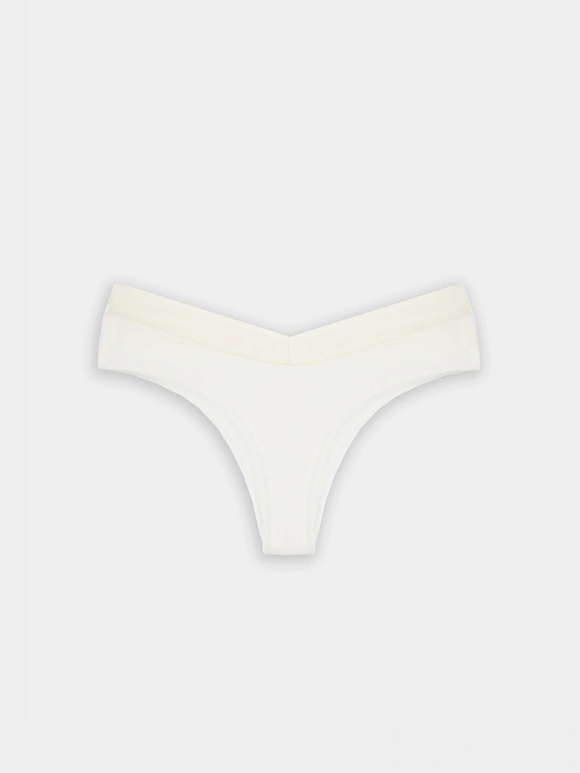 Трусы женские бразилиана молочные - 8