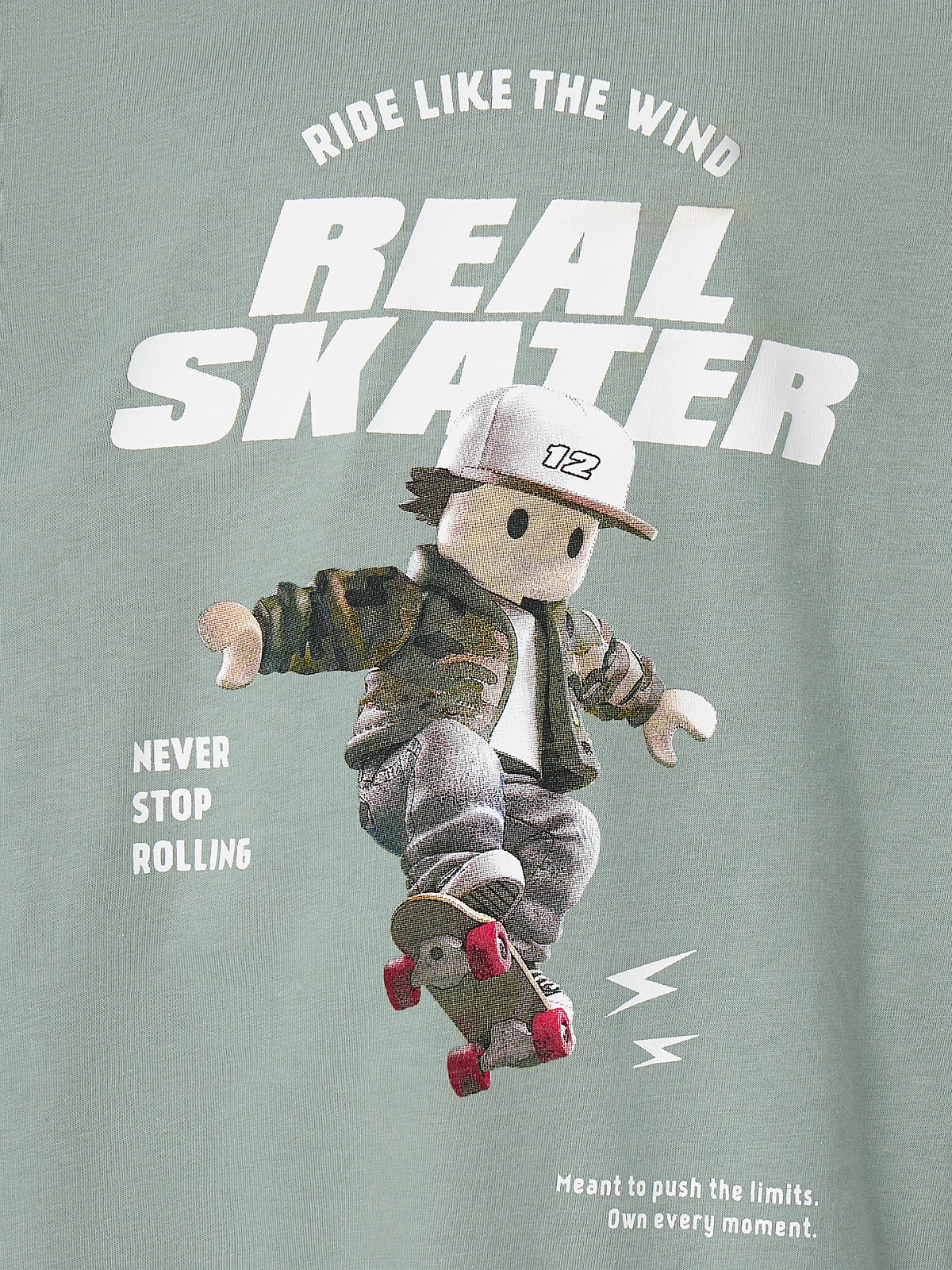Комплект для мальчиков зеленый с надписью "Real skater" - 9