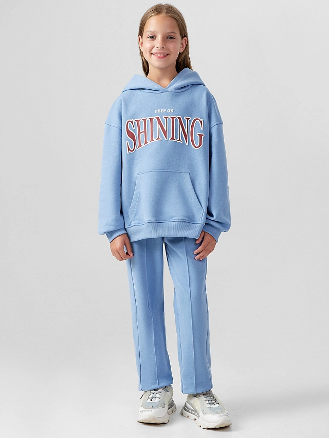 Брюки для девочек голубые - 4