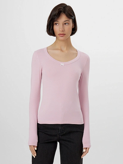 картинка Лонгслив женский розовый от магазина стильной одежды Mark Formelle