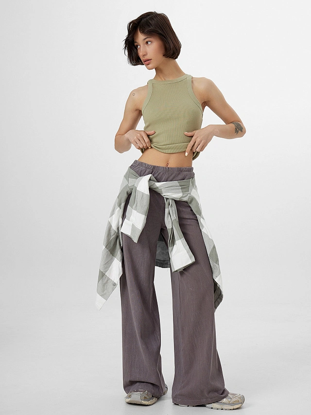 Брюки женские серые с обработкой эйсид - 6