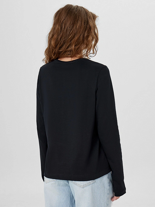 Лонгслив женский черный - 3