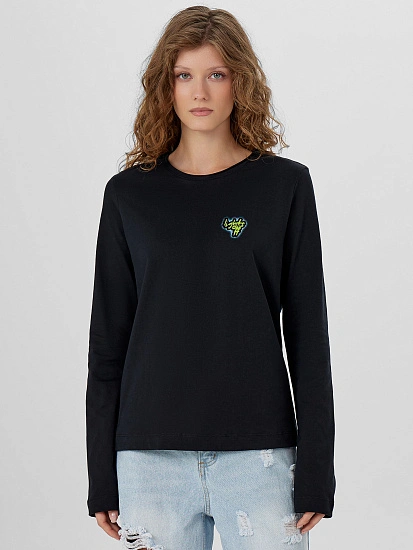 картинка Лонгслив женский черный  от магазина стильной одежды Mark Formelle