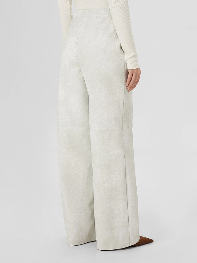 Брюки женские белые из экокожи - 3