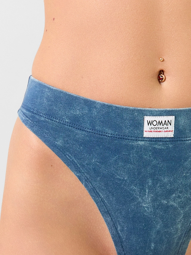 Трусы бразилиана женские синий с обработкой эйсид - 7