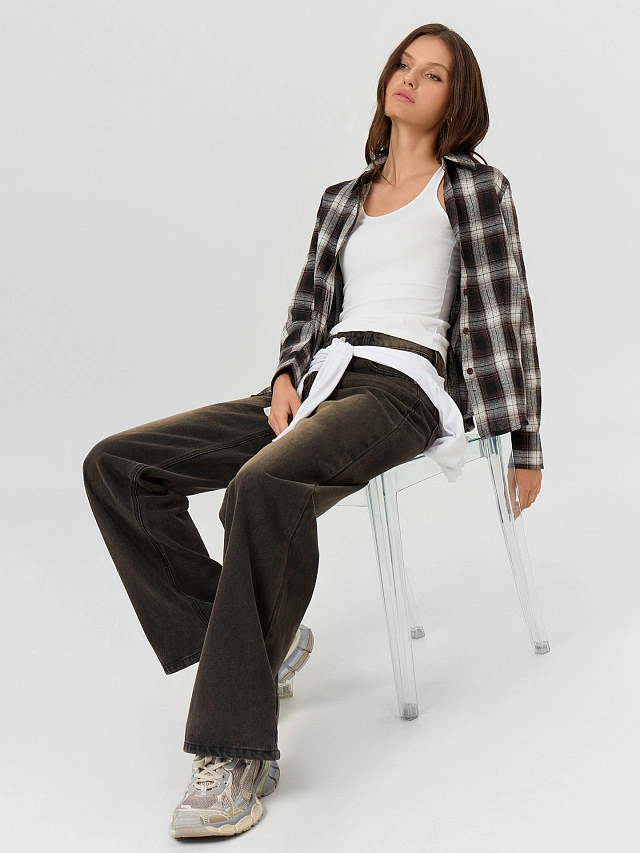 Рубашка женская в клетку - 8