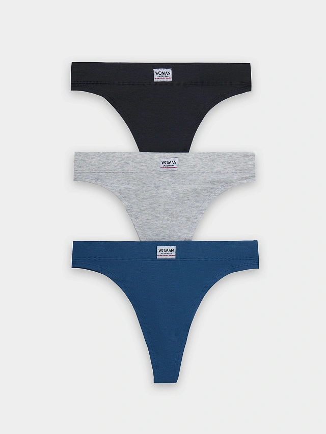 Трусы бразилиана женские в наборе, 3 шт - 7