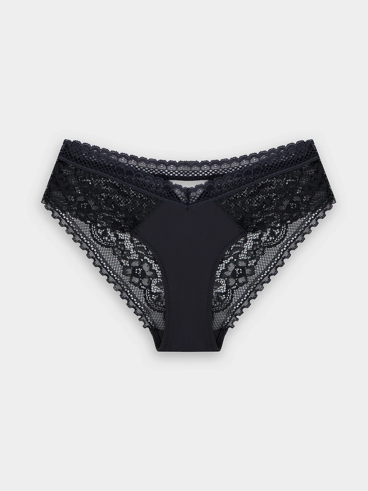Трусы слипы женские серые с кружевом - 8