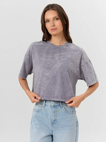 картинка Футболка женская серая с обработкой "варка" от магазина стильной одежды Mark Formelle