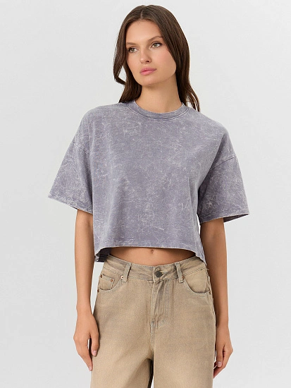 картинка Футболка женская серая с обработкой "варка" от магазина стильной одежды Mark Formelle