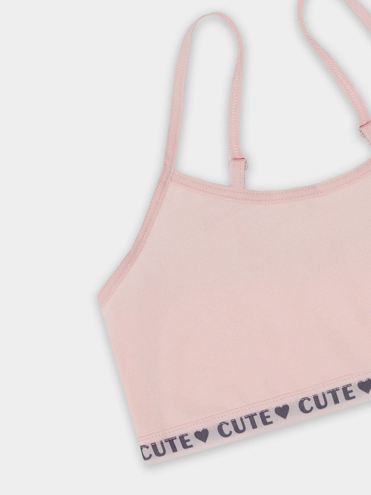 Топ для девочек розовый с надписью "Cute" - 3