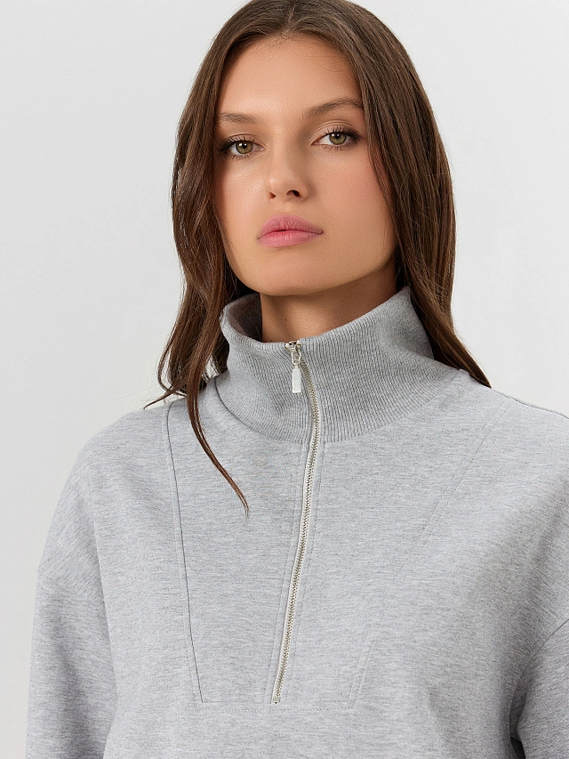 Свитшот женский серый - 5