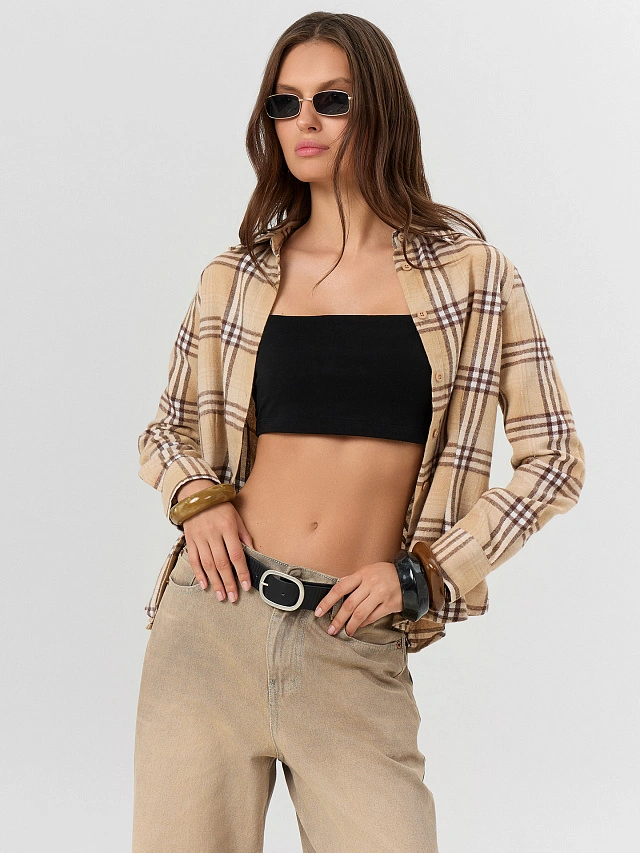 Рубашка женская в клетку - 8