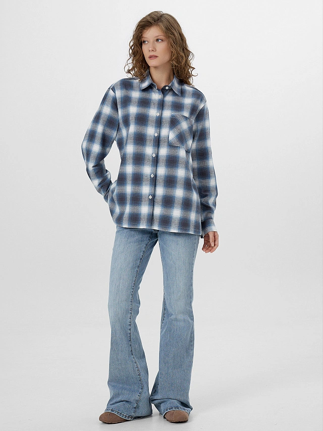 Рубашка женская в клетку - 4