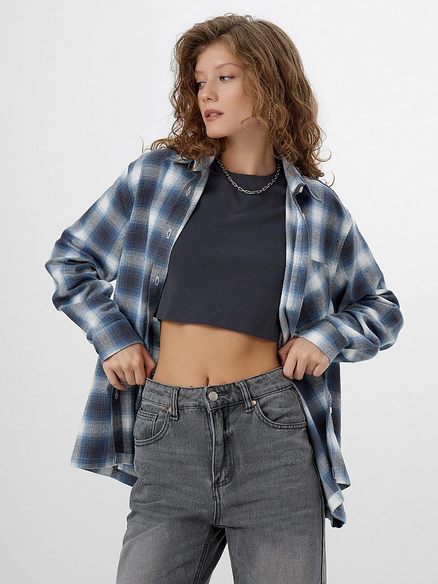 Рубашка женская в клетку - 8