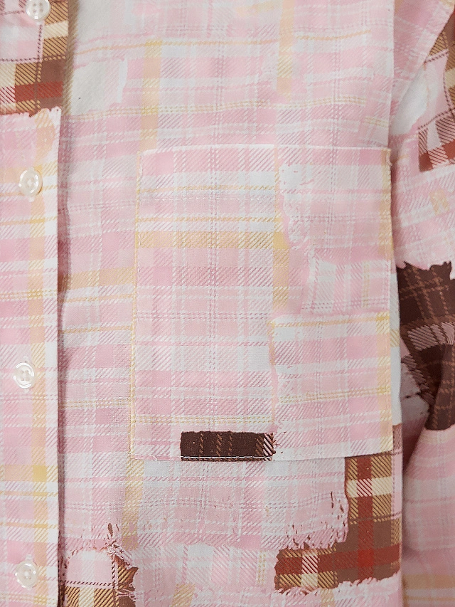 Рубашка женская розовая с патчами - 6