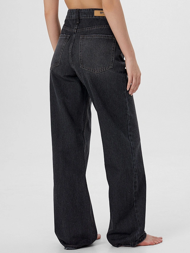 Джинсы женские Wide leg fit серые - 4