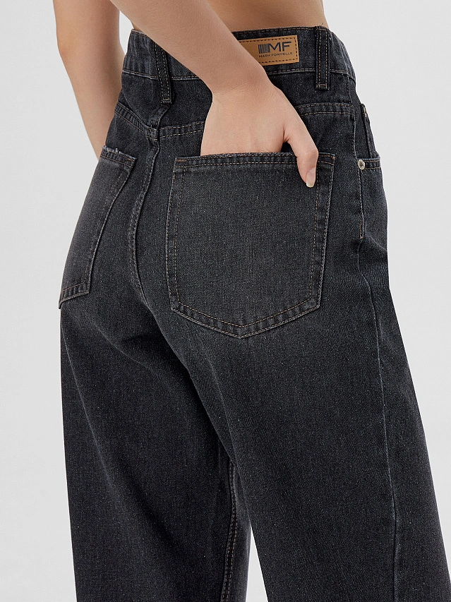 Джинсы женские Wide leg fit серые - 7