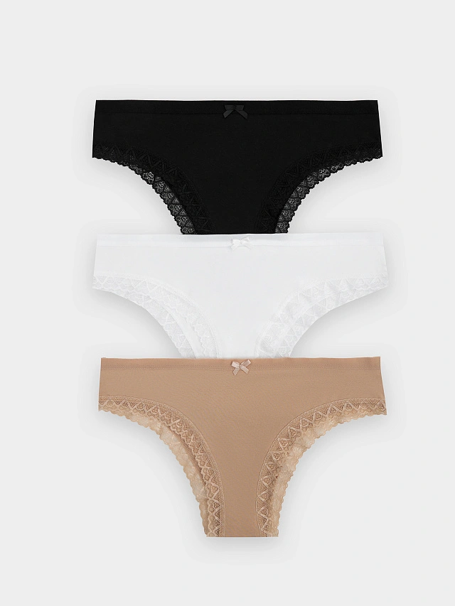 Трусы слипы женские в наборе, 3 шт - 5