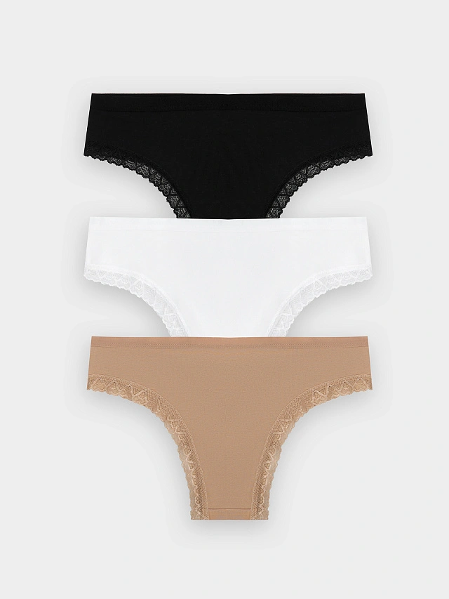 Трусы слипы женские в наборе, 3 шт - 6