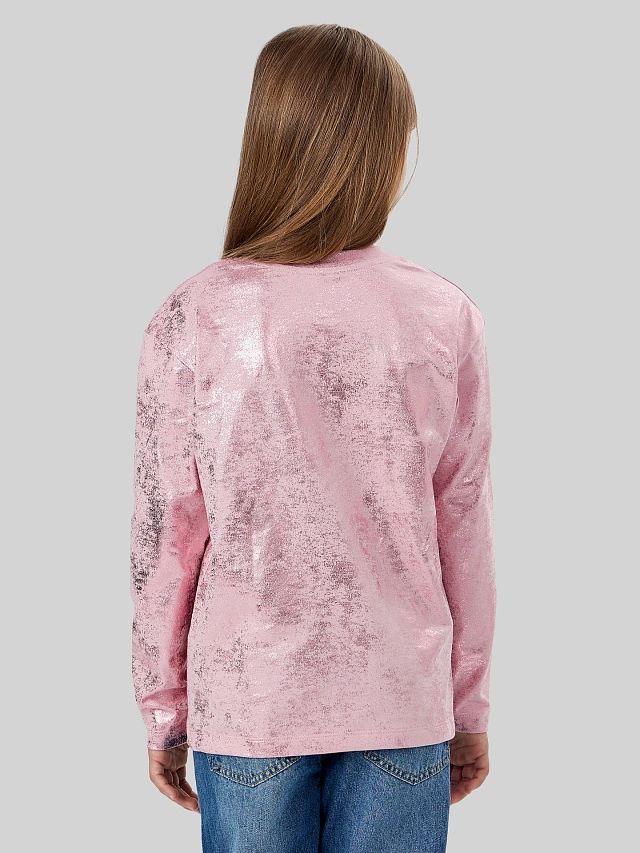 Лонгслив для девочек розовый - 4