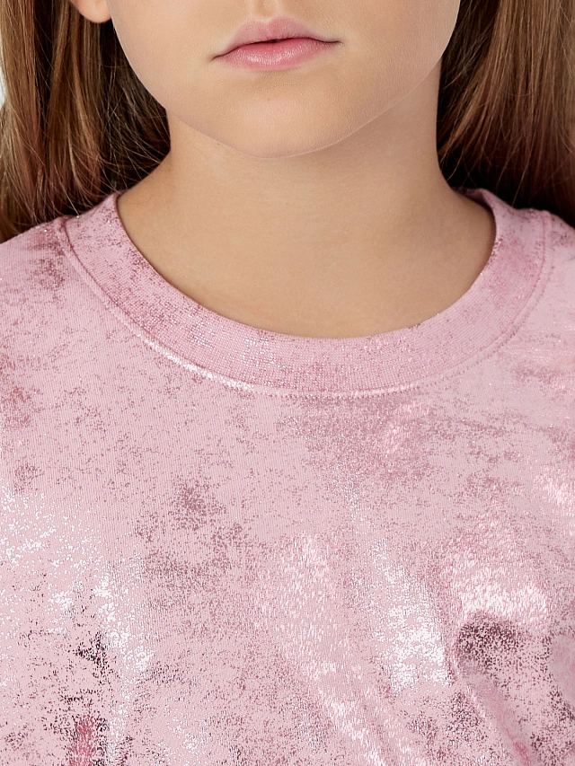 Лонгслив для девочек розовый - 6