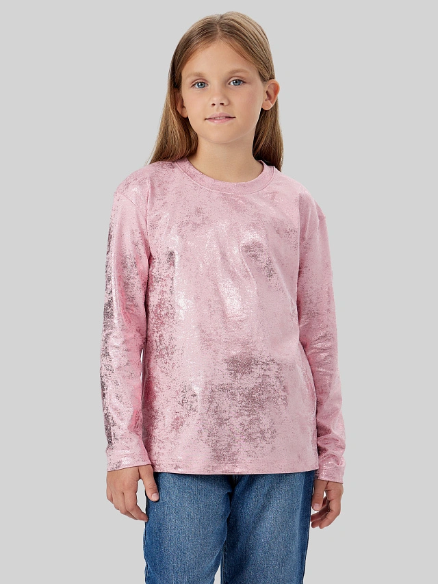 Лонгслив для девочек розовый - 3