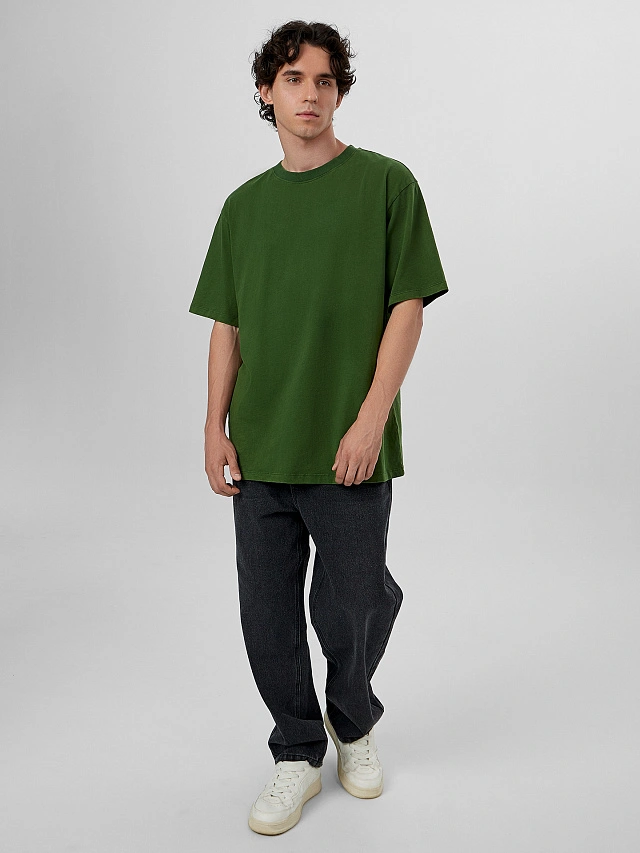 Футболка мужская зеленая с обработкой эйсид - 4